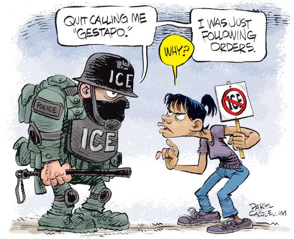 ICE Trooper Following Orders