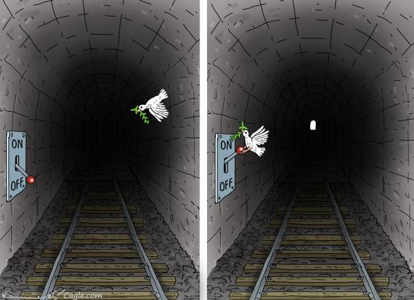 click or tap to zoom LIGHT AT THE END OF THE TUNNEL IN THE MIDDLE EAST
