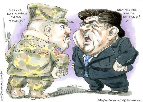 Pritzker Texas Guard standoff