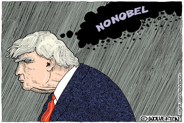 click or tap to zoom Glum Trump No Nobel