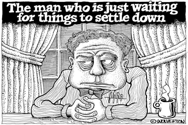 Man waiting for things to settle down