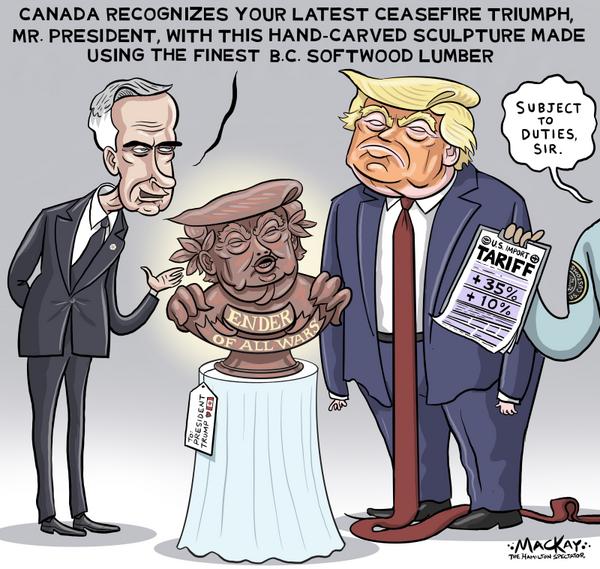 click or tap to zoom Carney's gift to Trump subject to duties
