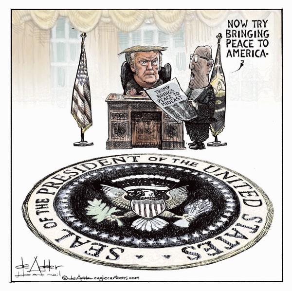 click or tap to zoom Trump shouyld bring peace to the USA now