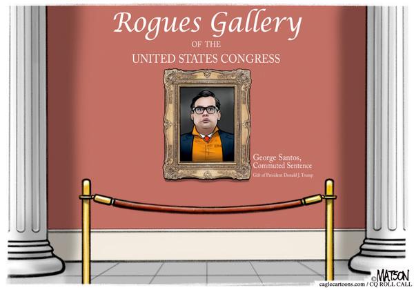 Trump George Santos Portrait In Rogues Gallery