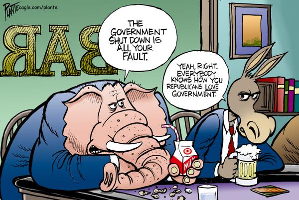 Elephant and donkey at a bar