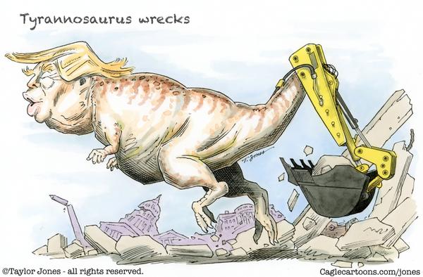 Trump dinosaur demolition