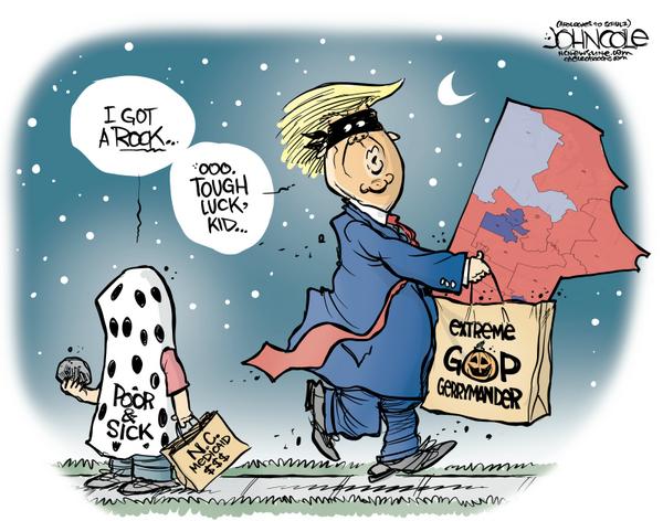 NC Trump gerrymander treat vs Medicaid trick