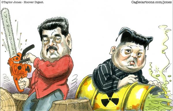 click or tap to zoom Nicolas Maduro and Kim Jong-un