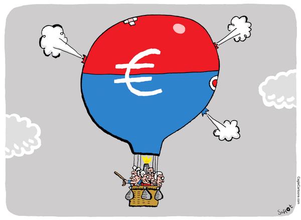 air balloon with pensioners losing air