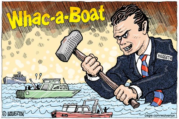 Pete Hegseth Playing Whac-a-Boat