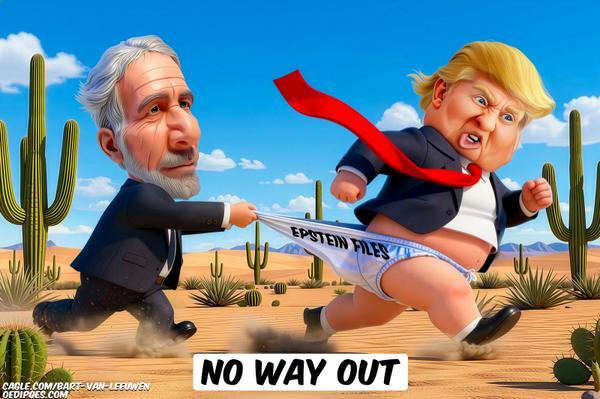 Trump being chased by Epstein