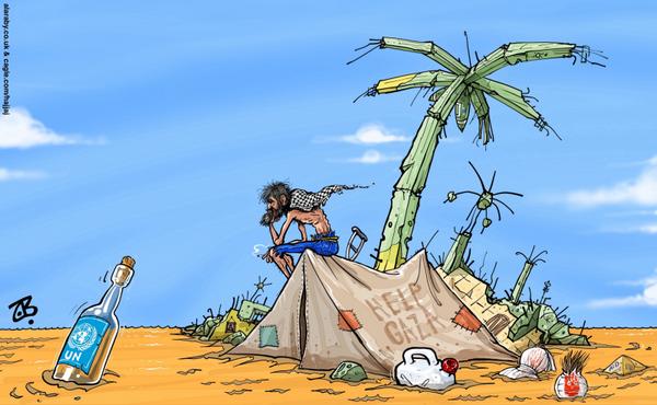 Castaway Gaza Help Island Stranded UN Aid Sea