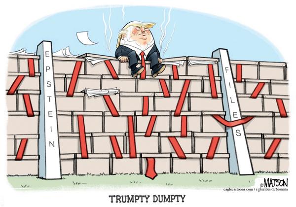 Trumpty Dumpty Sits On Epstein Files Wall