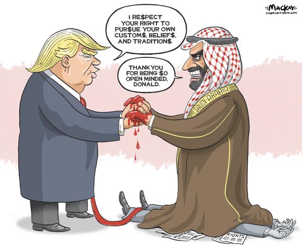 Trump and MBS meet over the body of K