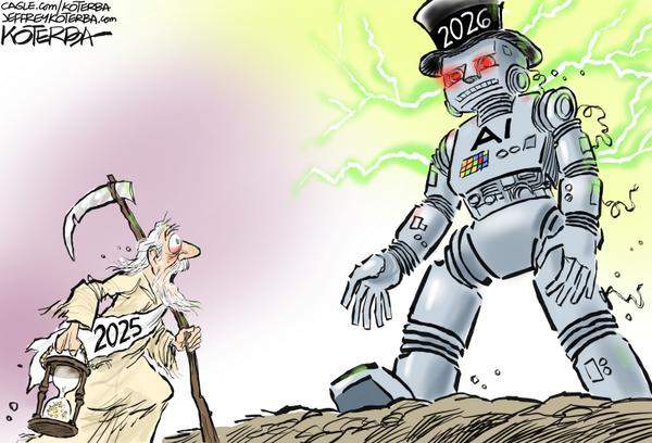 Father Time and Baby Robot