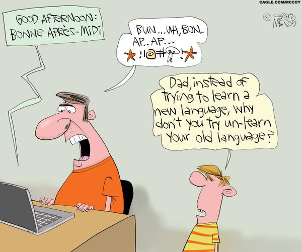 Dad Learns New Language