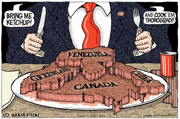 Trump Eats Venezuela, Cuba, Greenland and Canada