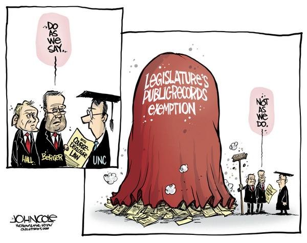 NC Legislative hypocrisy on public records