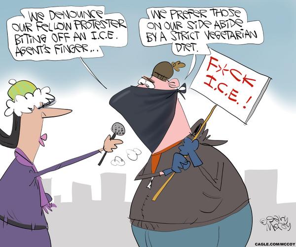 Protester On The Finger Diet