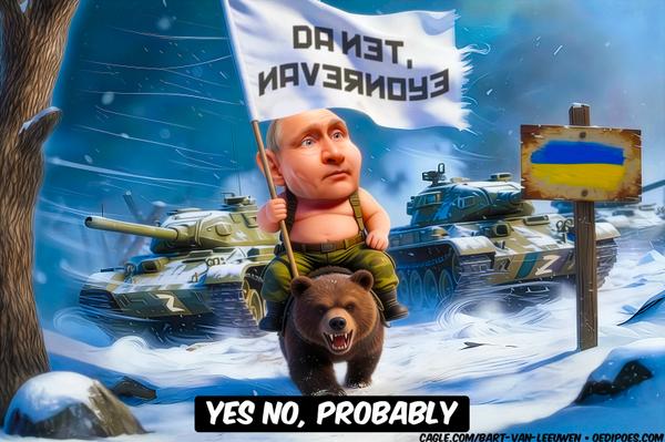 Putin with white flag