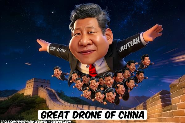 Xi Jinping flying in the air