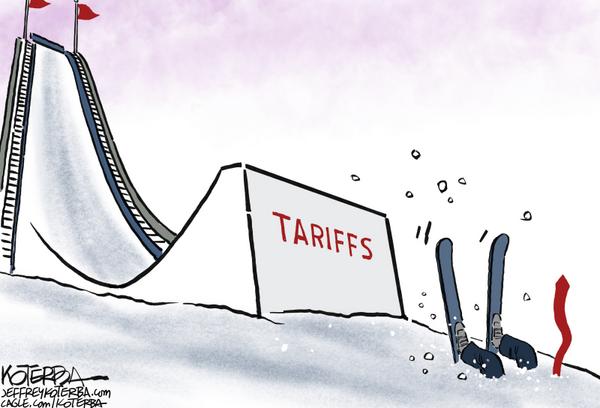 Tariff ski jumping (and tumbling)
