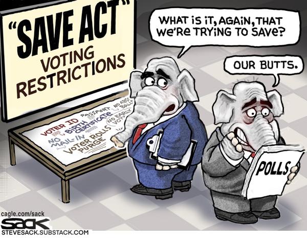 Republican Elephants Save Act Voting Restrictions Save Their Butts