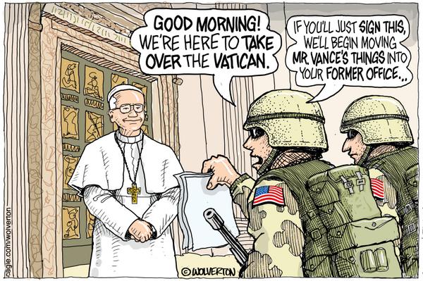 USA Takes Over Vatican, Installs Vance as Pope