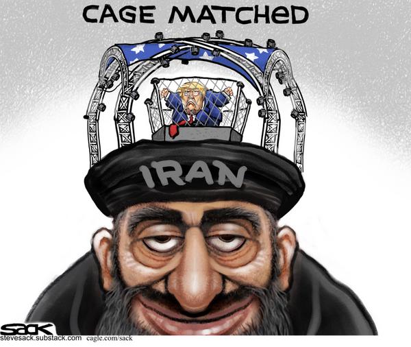 USA vs Iran Cage Match Traps Trump
