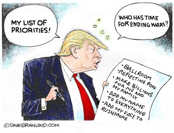 Trump Lists Priorities While Ignoring Wars