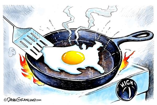 Fried Egg Cooking on High Heat