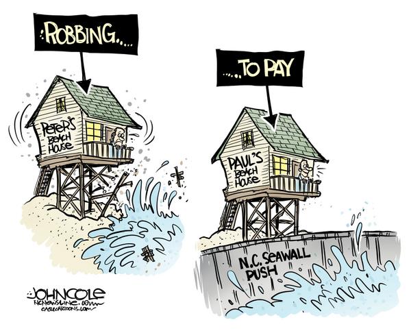 NC Seawalls and coastal beach erosion