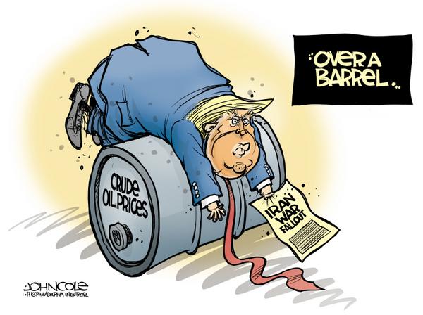 Trump over an oil barrel in Iran War