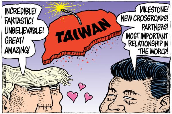 Xi and Trump Celebrate Under Fused Taiwan Bomb