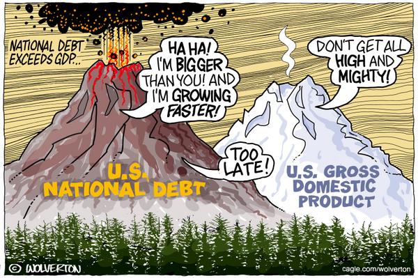 National Debt Mountain Tops GDP Mountain