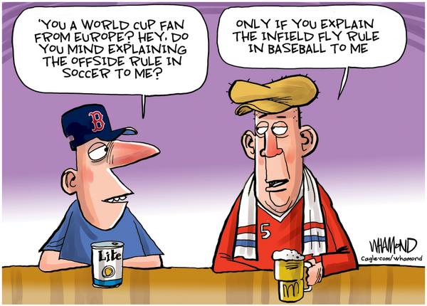 Baseball Fan Questions Soccer Fan on Rules
