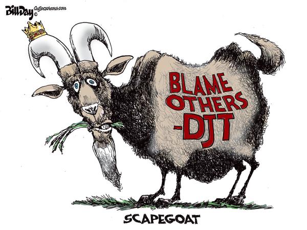 Scapegoat Goat with Blame Others Text