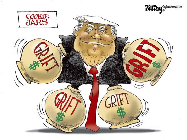 Trump Holding Grift Cookie Jars