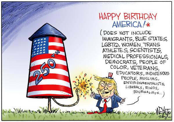 Trump Lights Selective 250th Firework
