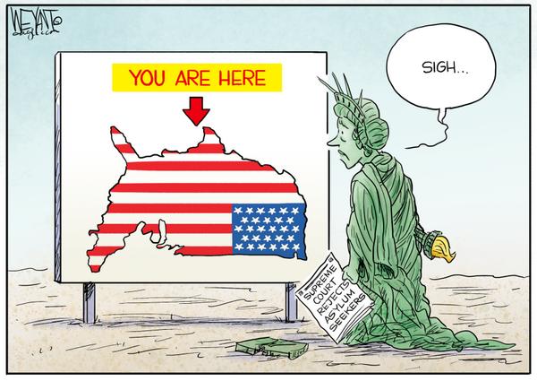 Statue of Liberty Sighs at Asylum Ruling