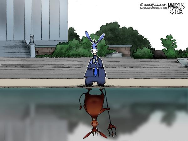 Democratic Donkey Sees Devil Reflection