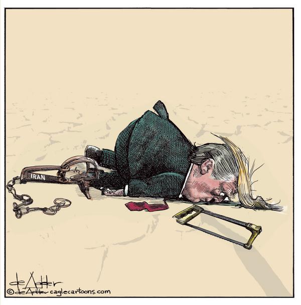 Trump trapped in Iran legtrap