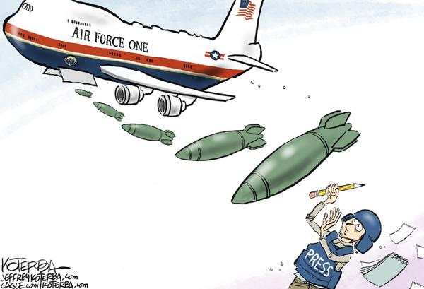 Air Force One Drops Missiles Near Press