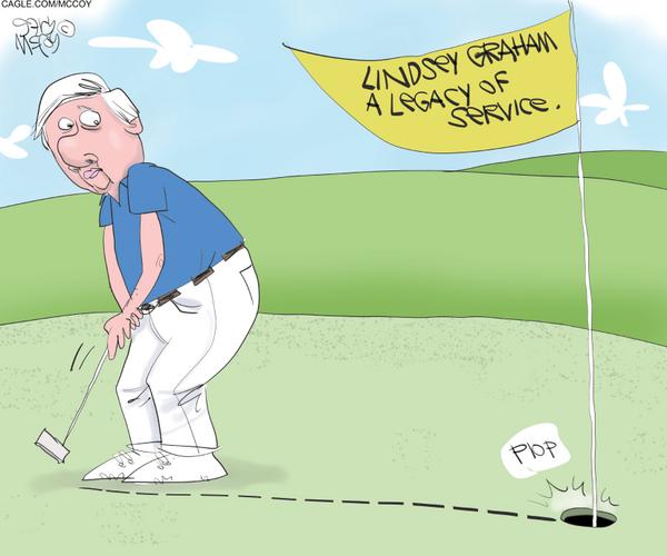 Lindsey Graham Misses Putt Legacy Flag