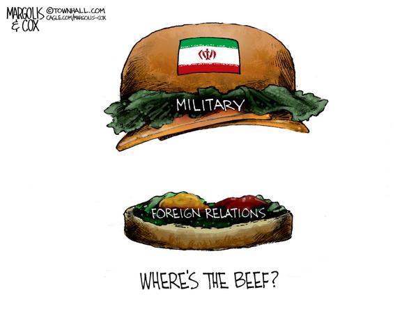 Iran Military Hat Over Empty Sandwich