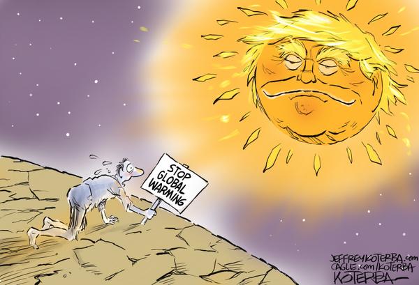 Trump Sun Overpowers Global Warming Protest