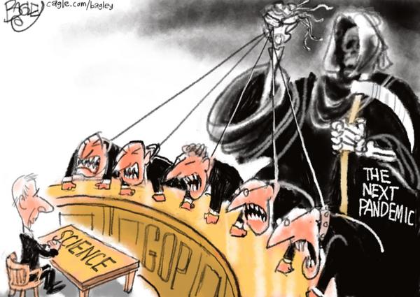 Grim Reaper Puppeteers GOP Against Science