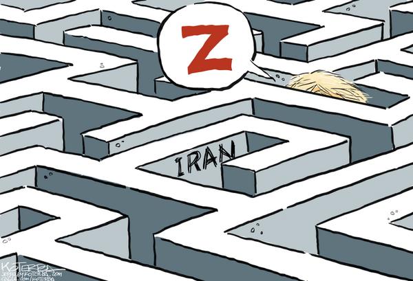 Iran Maze with Z Speech Bubble