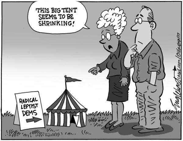 Shrinking Big Tent Radical Leftist Dems