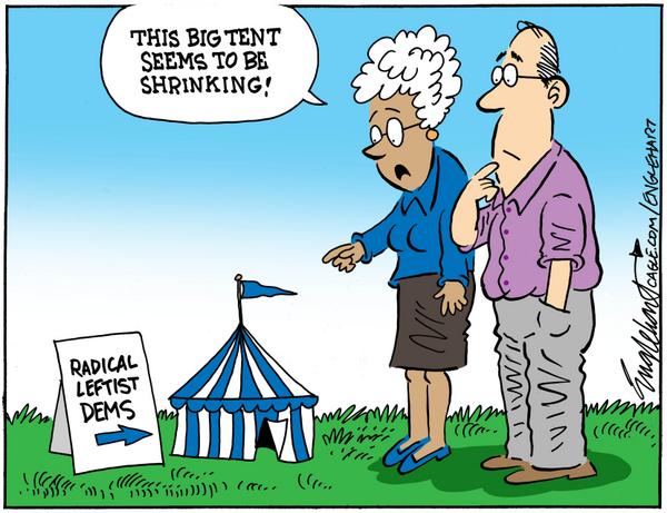 Shrinking Big Tent for Radical Democrats
